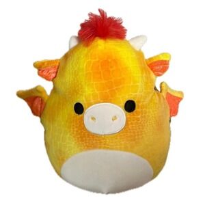 Squishmallows 11" Dieric Yellow Textured Dragon w/Red Hair Kelly Toys Plush New